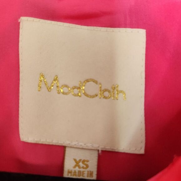 Modcloth Women's Just My Typist Pink Blue Print Sleeveless Collared Dress Sz XS - Picture 12 of 14